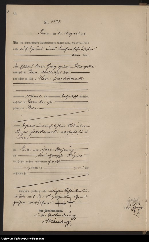 Obraz 10 z jednostki "Księga miejscowa zgonów tom IV [Rejestr główny zgonów]"