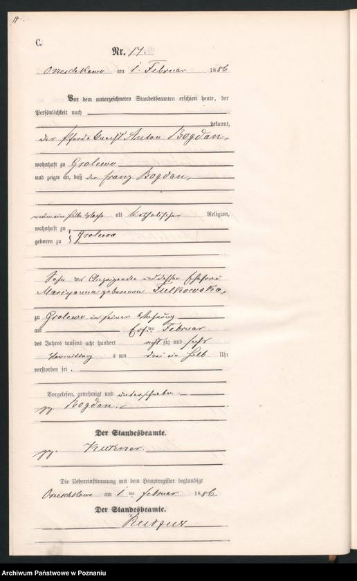 Obraz 17 z jednostki "Księga zgonów"