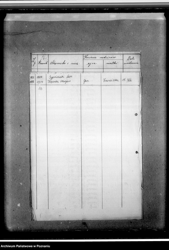 image.from.unit.number "Wykazy przysposobionych wojskowo członków Przysposobienia Wojskowego obwodu 68 pułku piechoty Września 1932-1936. Wykazy niewyszkolonych poborowych - roczniki 1919-1922. Wykazy młodzieży zamieszkałej w Miłosławiu - roczniki 1919-1922"