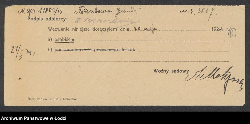 Obraz 12 z jednostki "Jechuda Birnbaum- sprzedaż pończoch i trykotów"