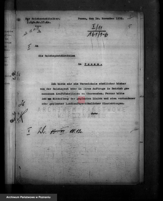 Obraz 10 z jednostki "Zarządzenia i korespondencja policji i władz w sprawach komunikacji drogowej"