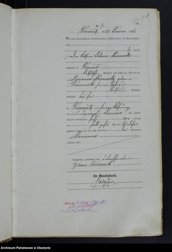 Obraz 10 z jednostki "Geburts-Haupt-Register Nr 1 -85, 1-77, 1-92, 1-76"
