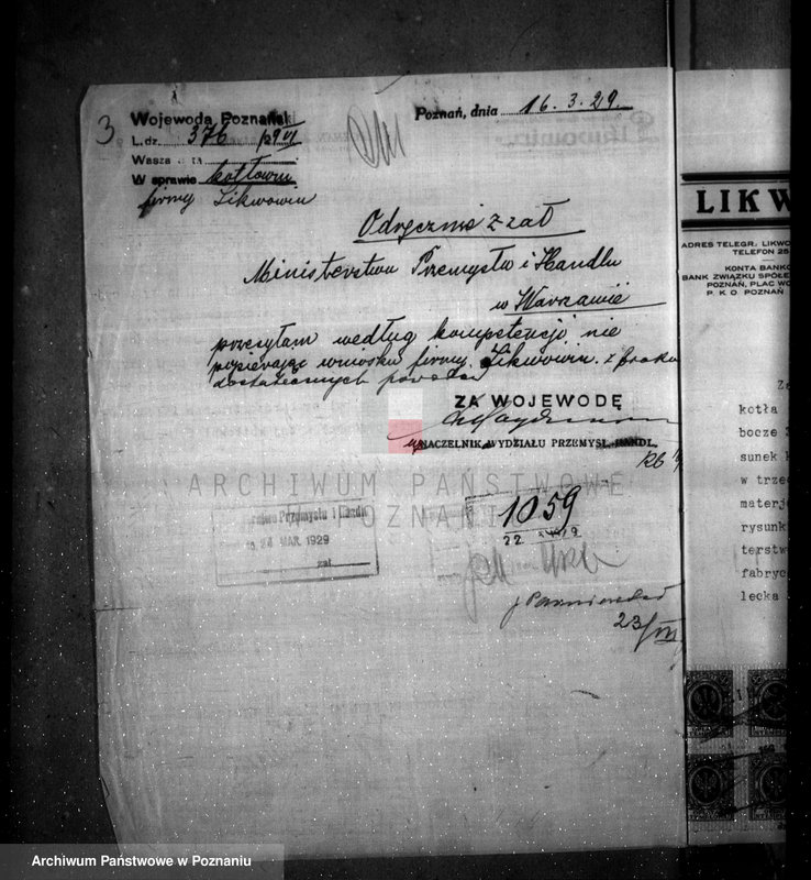 image.from.unit.number "Fabryka wódek i likierów /"Likwowin"/ w Poznaniu ul. Strzelecka 14 nr woj. 6285"