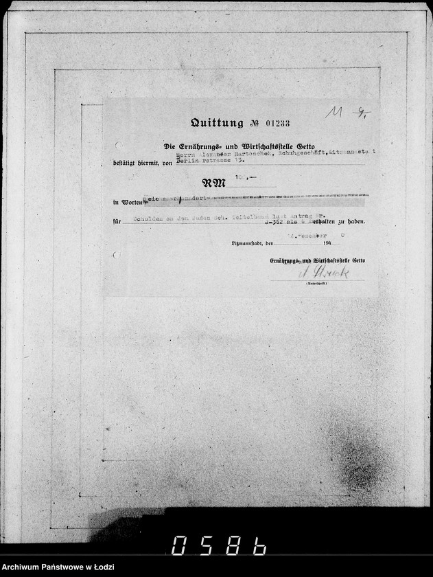 Obraz 15 z jednostki "J.361-375 [Wnioski Żydów z Getta o zwrot należności za pracę lub towar wzięty na kredyt]"