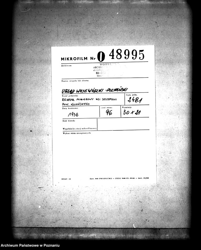 Obraz 2 z jednostki "Rejestr pomiarowy wsi Szczepidło powiatu konińskiego"