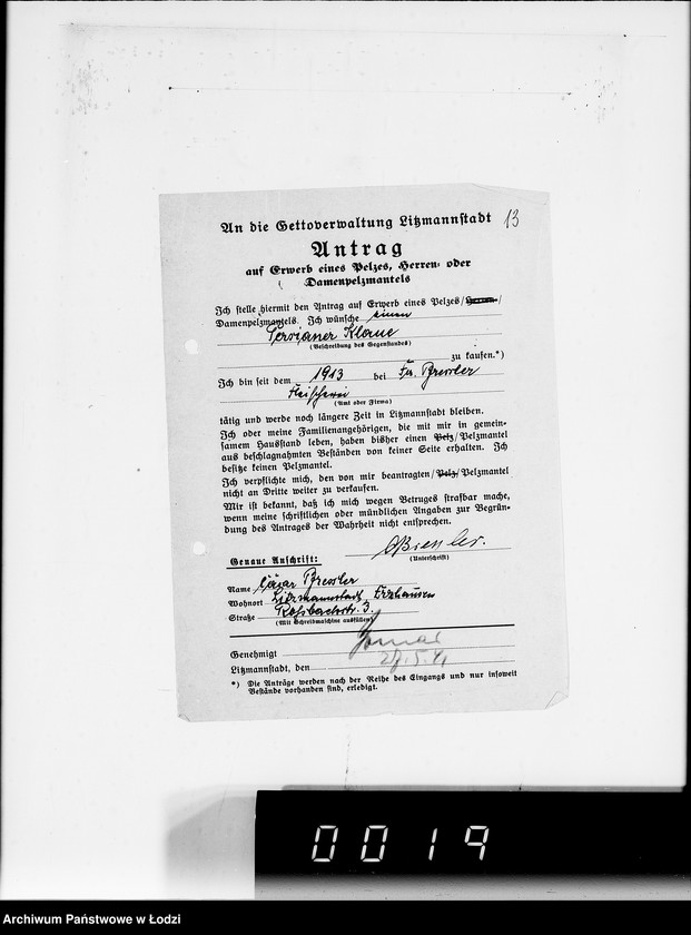 Obraz 17 z jednostki "Erledigte Rechnungen u.Pelzanträge Div.Sachen"