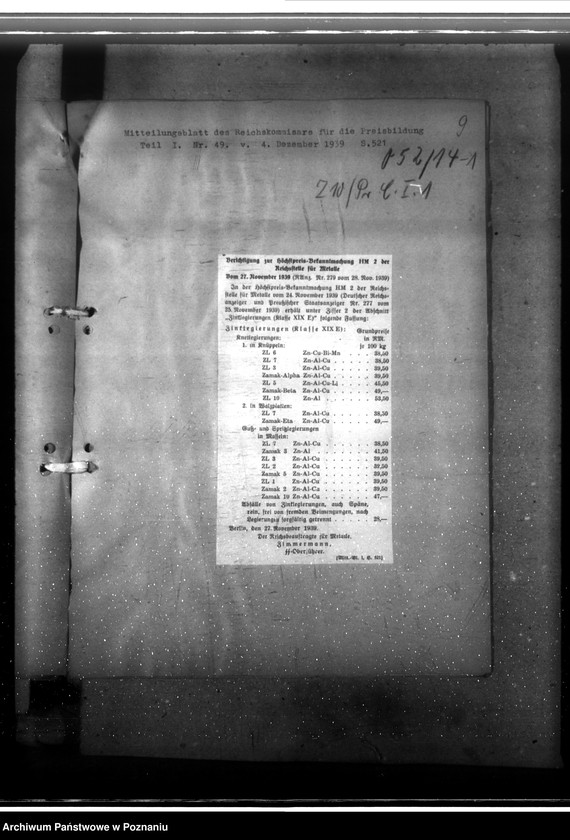 Obraz 14 z jednostki "Eisen- und Metallwirtschaft, sowie Preisbildung der Metallerzeugnisse"