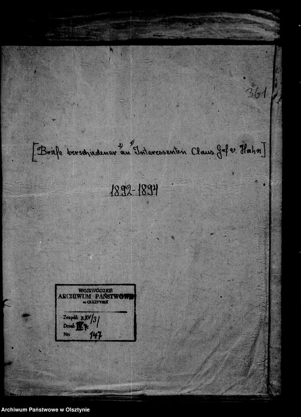 image.from.unit.number "/Briefe verschiedener Interessanten an Klaus Gf. v. Hahn/"
