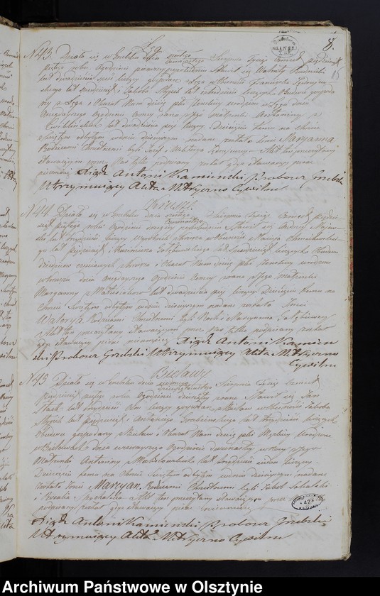 image.from.unit.number "Duplikat Aktów Urodzenia, Zaślubień, Zeyścia z Roku 1855 z Parafij Grzebskiey"