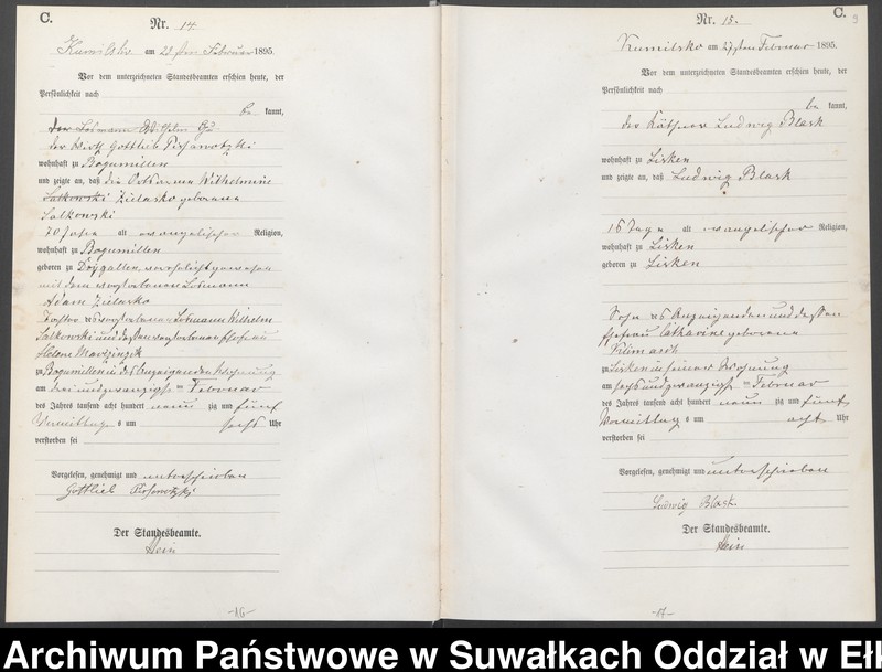 image.from.unit.number "Sterbe-Haupt-Register des Königlichen Preussischen Standes-Amtes Kumilsko Kreis Johannisburg"
