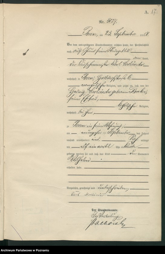 Obraz 20 z jednostki "Księga miejscowa urodzeń t. VI"