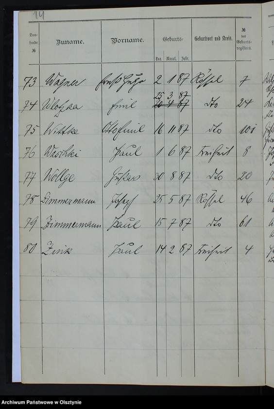 image.from.unit.number "Auszug aus dem Geburts-Register /Kindern männlichen Geschlechts/"