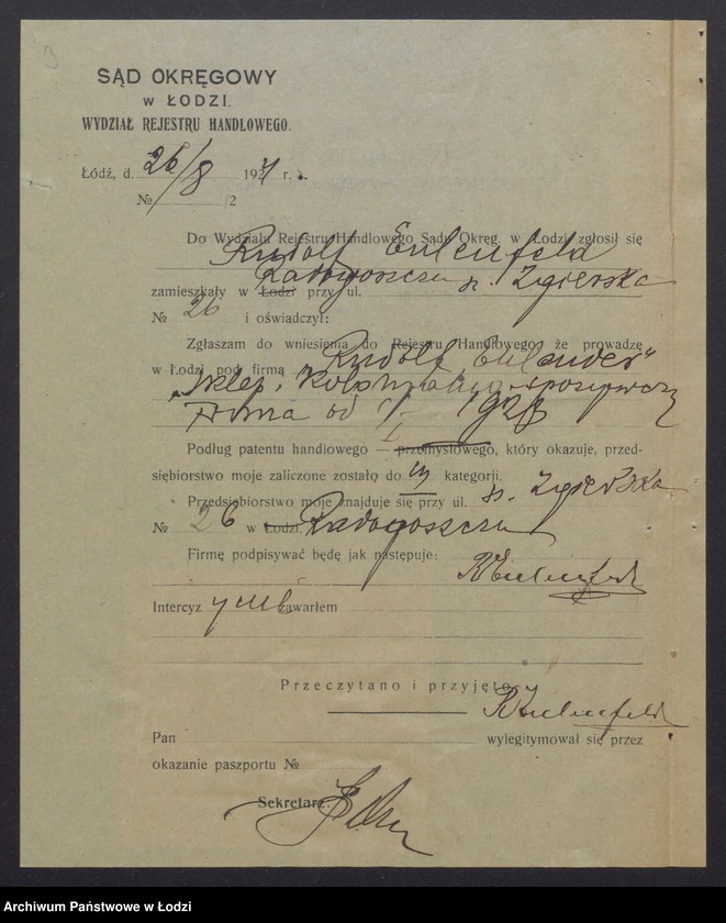 Obraz 5 z jednostki "Rudolf Eulenfeld- sklep galanteryjny"