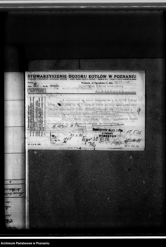 Obraz 13 z jednostki "Fabryka wyrobów mięsnych w Margoninie pow. chodzieski kocioł fabryczny nr 1432, nr woj. 813"