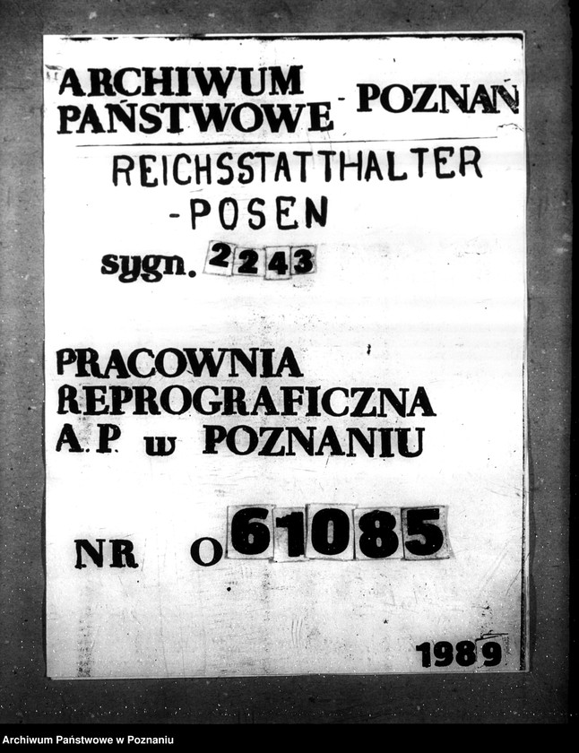 Obraz 1 z jednostki "Pflegekosten und Sonderleistungen für in den Gauheilanstalten untergebrachte Geisteskranke usw.aus der Umsiedlerkreisfürsorge"