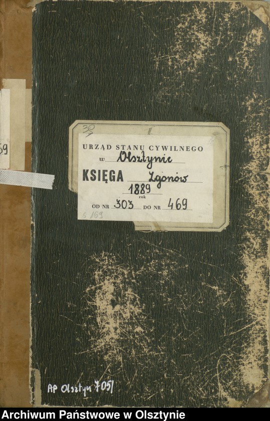 image.from.unit.number "Sterbe-=Haupt-Register Tom II,Nr 303 - 470"