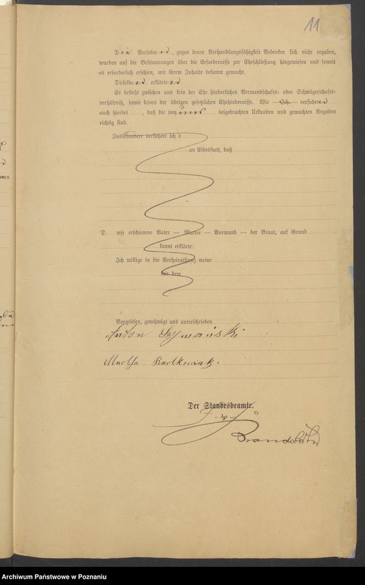 Obraz 13 z jednostki "Die von den Verlobten beigebrachten Urkunden zur Eheschliessung pro 1901. Vol XV"