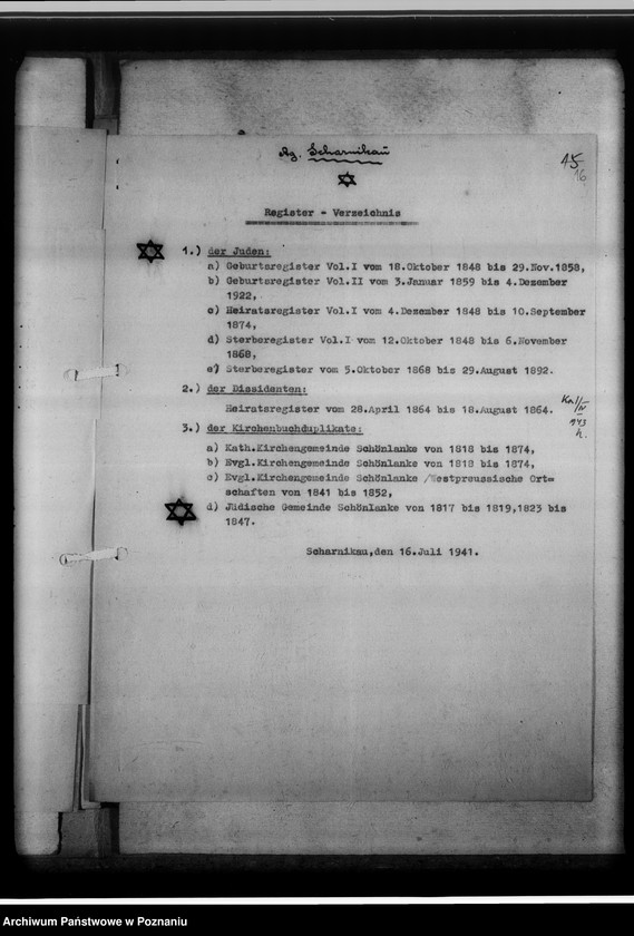 Obraz 20 z jednostki "Personenstandsregister der Judengemeinde /[owiaty: czarnkowski, obornicki, szamotulski]"