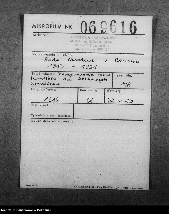 Obraz 2 z jednostki "Korespondencja różna Komitetu dla Bezdomnych uchodźców."