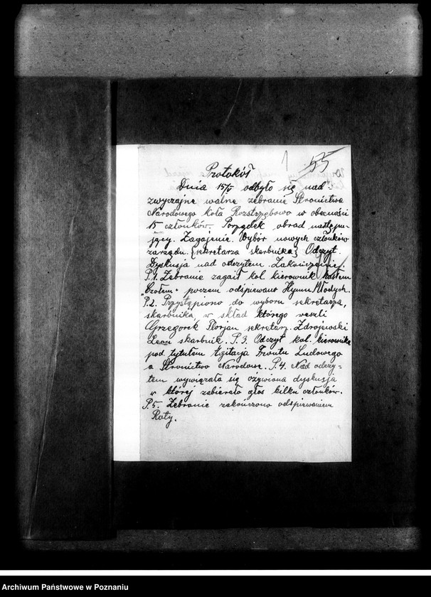 Obraz 4 z jednostki "Protokoł zebrania - koło Rozstrzębowo"