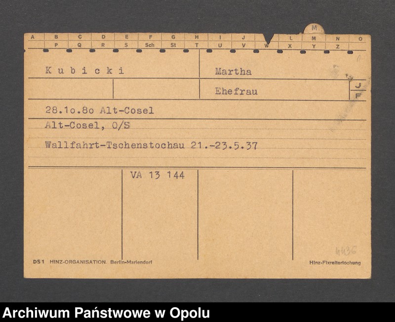 Obraz 3 z jednostki "[Kubicki Martha, ur. 28.10.1880 r. Alt Cosel]"