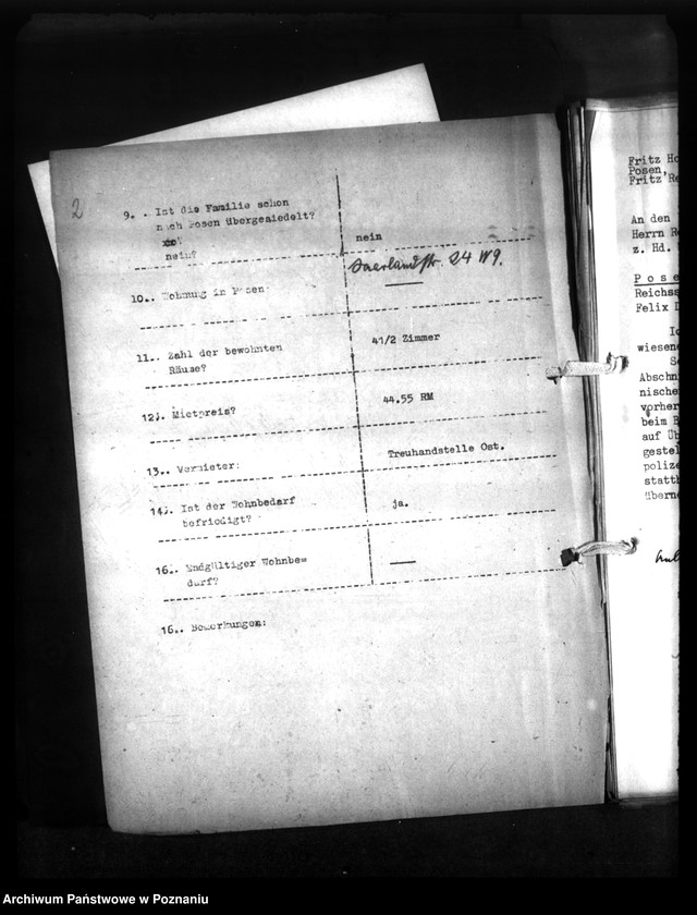 Obraz 7 z jednostki "Wohnungszuweisungen für Deutsche. Verdrängung der Polen."