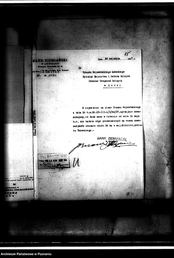 Obraz 19 z jednostki "Mikulice, nabycie nieruchomości w trybie art. 8 ustawy o wykonaniu reformy rolnej"