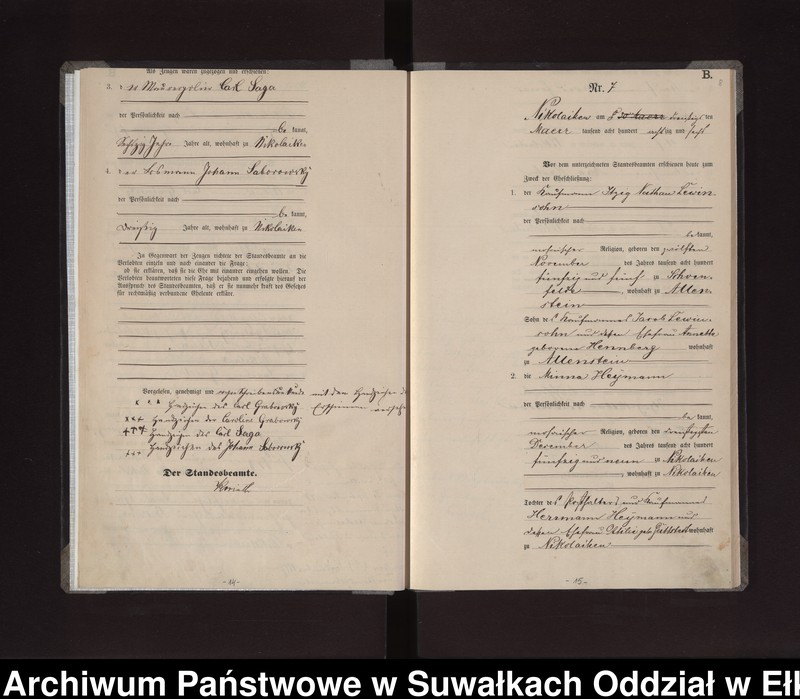 image.from.unit.number "Heiraths-Haupt-Register des Königlichen Preussischen Standes-Amtes Stadt Nikolaiken Kreis Sensburg"