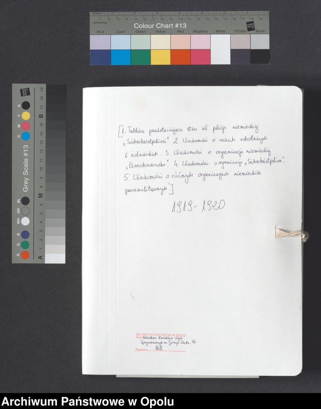 Obraz 2 z jednostki "Tableau des forces de Police, Einwohnerwehr SP, Tendances Militaires /1. Tablica przedstawiająca stan sił policji niemieckiej " Sicherheitspolizei" 2. Wiadomości o radach robotniczych i żołnierskich, 3. Wiadomości o organizacji niemieckiej "Einwohnerwehr" 4. Wiadomości o organizacji "Sicherheitspolizei". 5. Wiadomości o różnych organizacjach niemieckich paramilitarnych/"