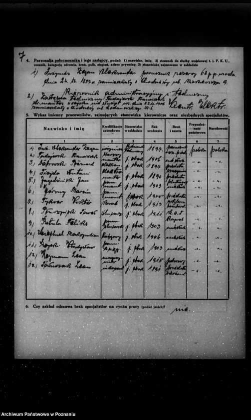 Obraz 11 z jednostki "Kwestionariusz Centrali elektrycznej Państwowego Przedsiębiorstwa Komunalnego w Chodzieży"