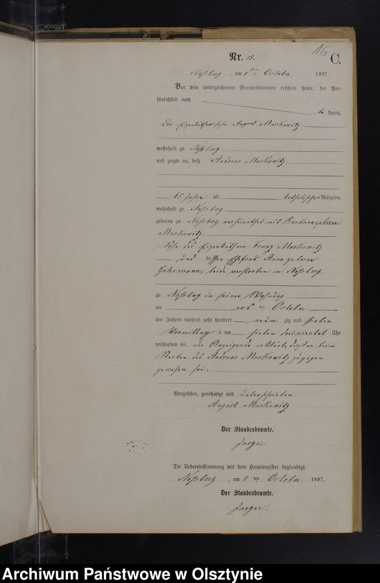 image.from.unit.number "Sterbe-Neben-Register Nr 1 - 22"