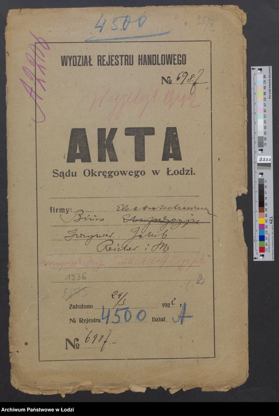 Obraz 2 z jednostki "Inż. Jakób Reicher i S-ka- Biuro Elektrotechniczne"