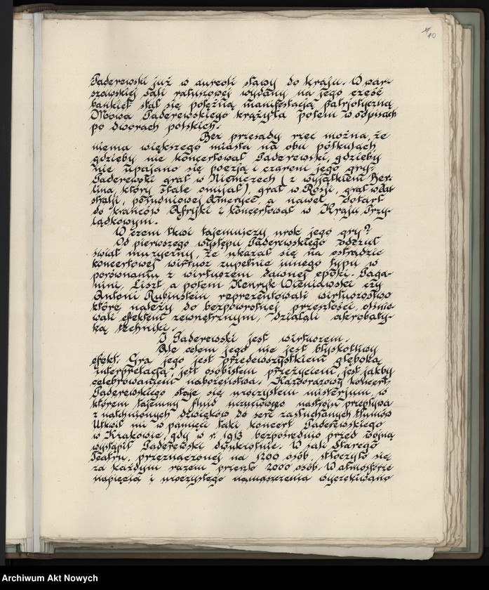 image.from.unit.number ""LXX Ignacemu Paderewskiemu - Łodzianie". Album pamiątkowy, oprawny w skórę, strona tytułowa obita srebrem"