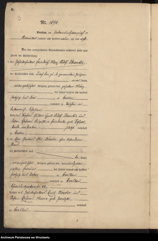 image.from.unit.number "Heiraths-Haupt-Register Breslau I 1898 Band 7"