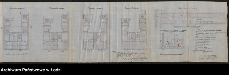 Obraz 16 z jednostki "O postrojkě Ferdinandom˝ Ênde v˝ g[orode] Lodzi kamennago 3h˝ êtažnago licevago doma i nadstrojkě 4-go êtaža na tom˝-že domě s˝ dvumâ takimi-že fligelâmi"