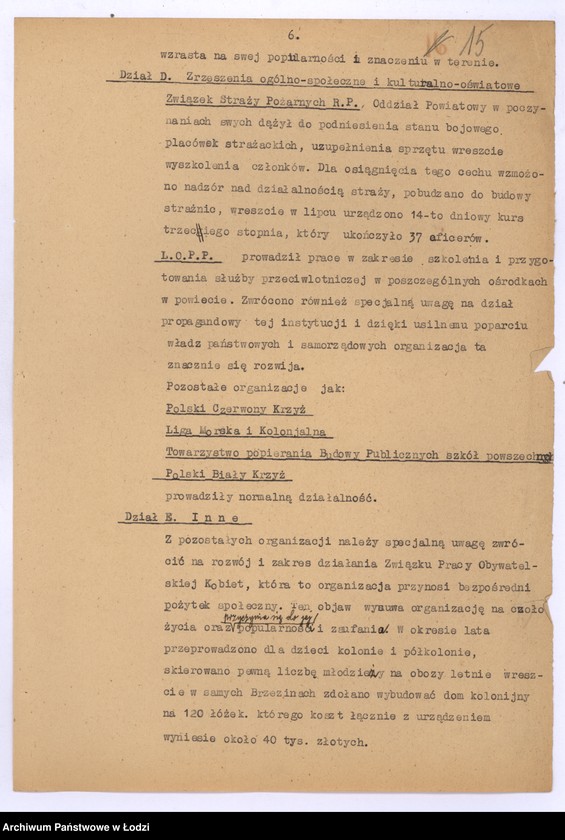 Obraz 18 z jednostki "[Sprawozdania periodyczne z ruchu politycznego społecznego i zawodowego]"