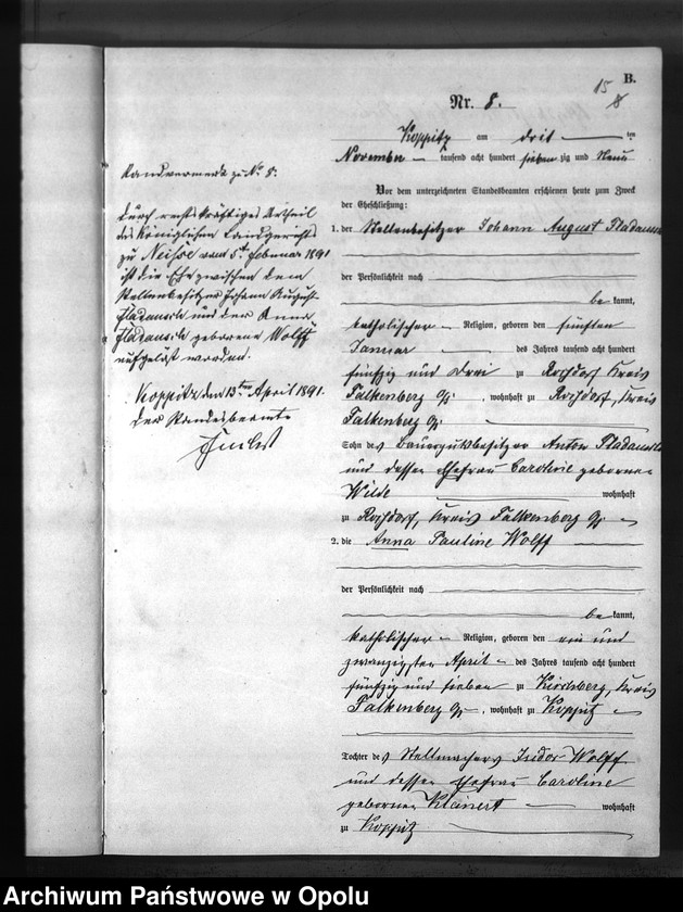 Obraz 18 z jednostki "USC Kopice. Księga akt małżeństw rok 1879"