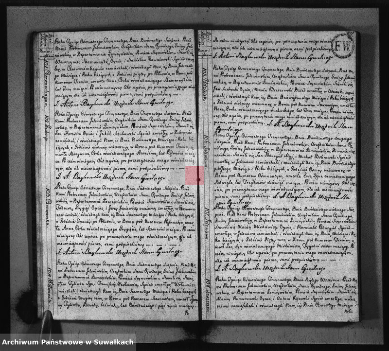 image.from.unit.number "Akta Stanu Cywilnego Umarłych w Gminie Jeleniewskiey od Dnia 1-go Stycznia 1813 Roku."