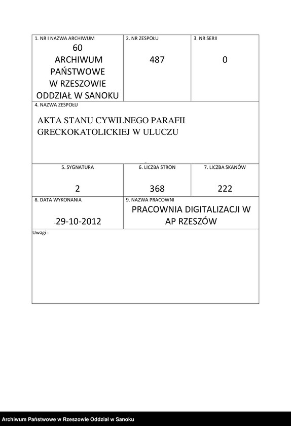 image.from.unit.number "Księga urodzeń, małżeństw, zgonów dla miejscowosci Ulucz, Horoszówka (Hroszówka)"