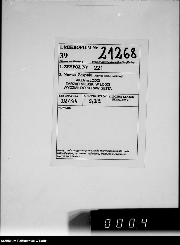 Obraz 2 z jednostki "Organisations im Getto. [Sprawozdania z działalności resortów i wydziałów administracji gettowej; produkcja, ruch ludności, sprawy policyjne]"