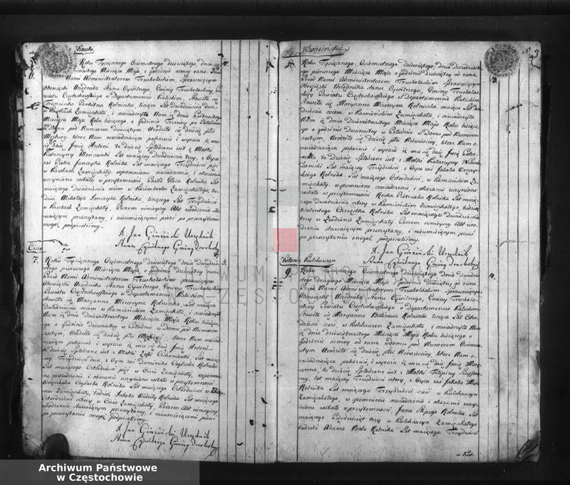 Obraz 5 z jednostki "Akta cywilne urodzeń gminy Truskolasy od dnia 1 miesiąca maja 1809 roku do dnia 30 miesiąca kwietnia 1810 roku wpisane"