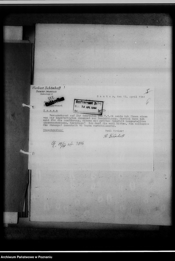 Obraz 10 z jednostki "Berufssippenforscher [oraz sprawa badań genealogicznych przez amatorów dla osób trzecich]"