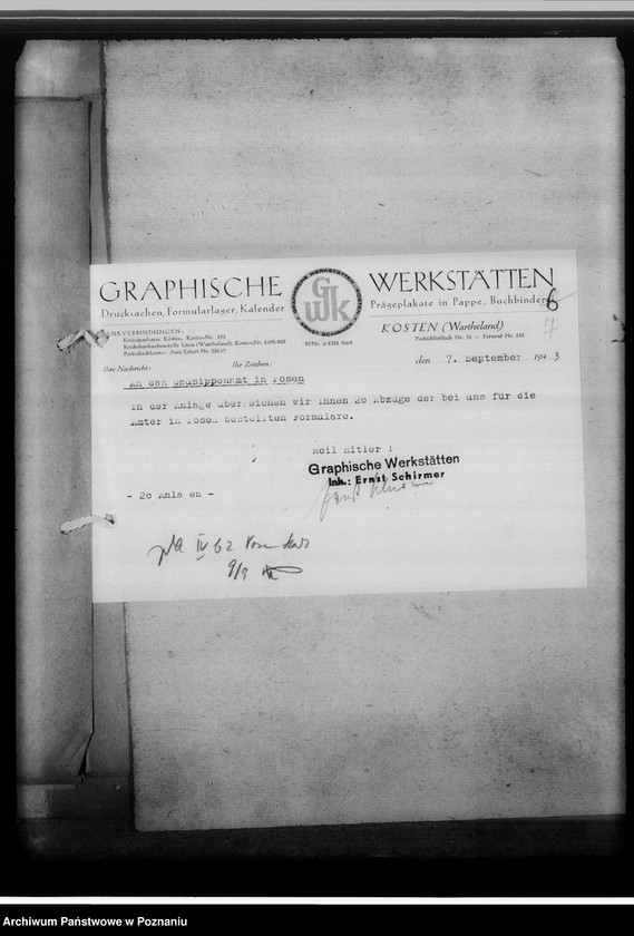 Obraz 12 z jednostki "[Korespondencja w sprawach organizacyjnych, uwagi powizytacyjne], Stadtsippenamt Posen [Poznań]"