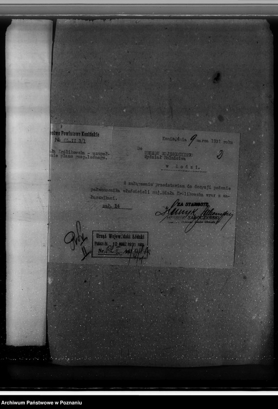 Obraz 6 z jednostki "Sprawa zatwierdzenia uzupełnienia planu gospodarstwa leśnego dla obciążonych służebnościami lasów majątku Biała-Królikowska powiatu konińskiego"