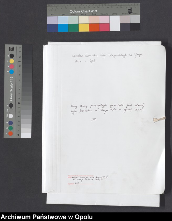 Obraz 2 z jednostki "/Plany obrony poszczególnych garnizonów przez oddziały wojsk francuskich na Górnym Śląsku na wypadek alarmu/"