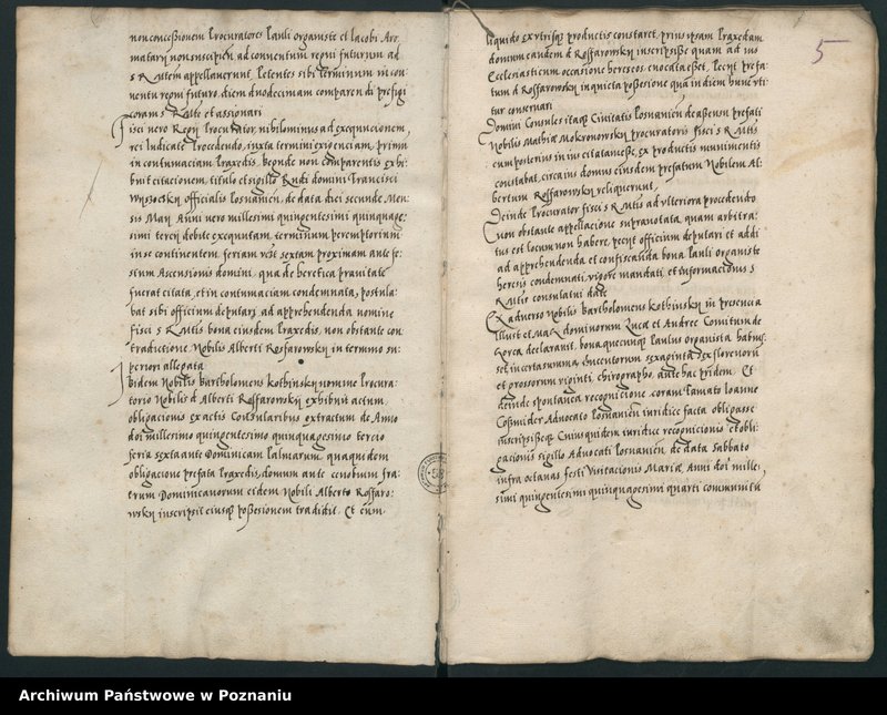 Obraz 7 z jednostki "Liber actorum civilium Posnaniensium incipitur ab feria tertia ante festum s.Mathei evangeliste anni domini 1554 usque ad annum 1556 ... sub B.W. notario."