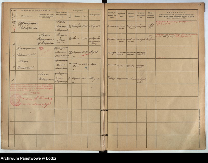 Obraz 14 z jednostki "[Księga ludności stałej m. Łodzi guberni piotrkowskiej nr domu 489-495]"