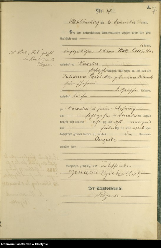 image.from.unit.number "Geburts-Haupt-Register Nr 81 - 88"