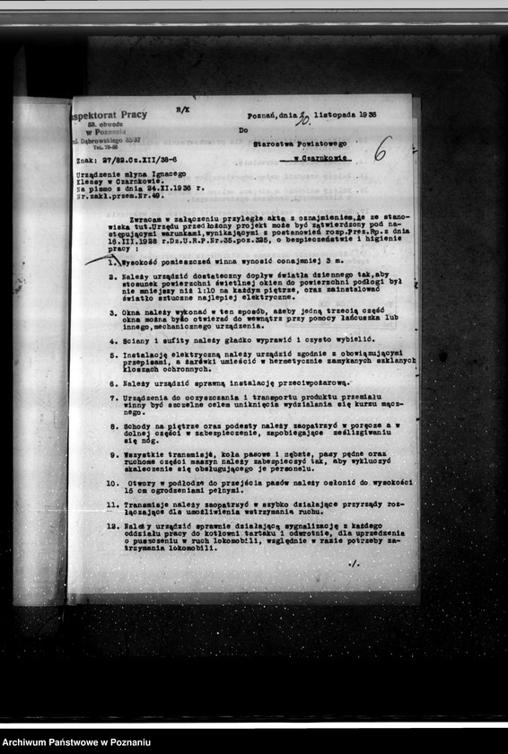 Obraz 10 z jednostki "Zatwierdzenie zakładu przemysłowego / młyn parowy/ Klessy Ignacego w Czarnkowie"