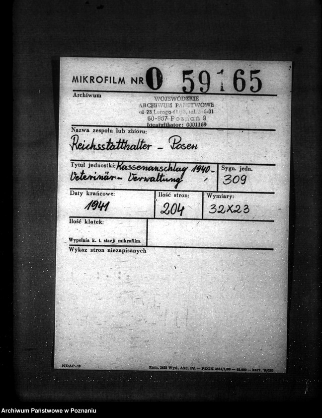 Obraz 2 z jednostki "Kassenanschlag 1940- Veterinär- Verwaltung"